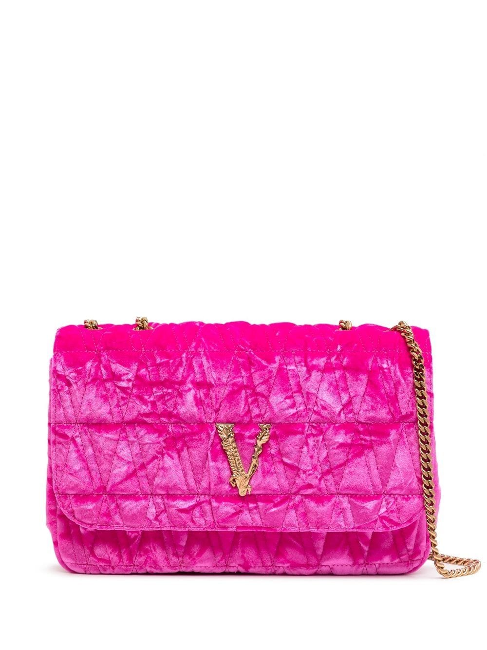 Versace Virtus velvet shoulder bag - Pink von Versace