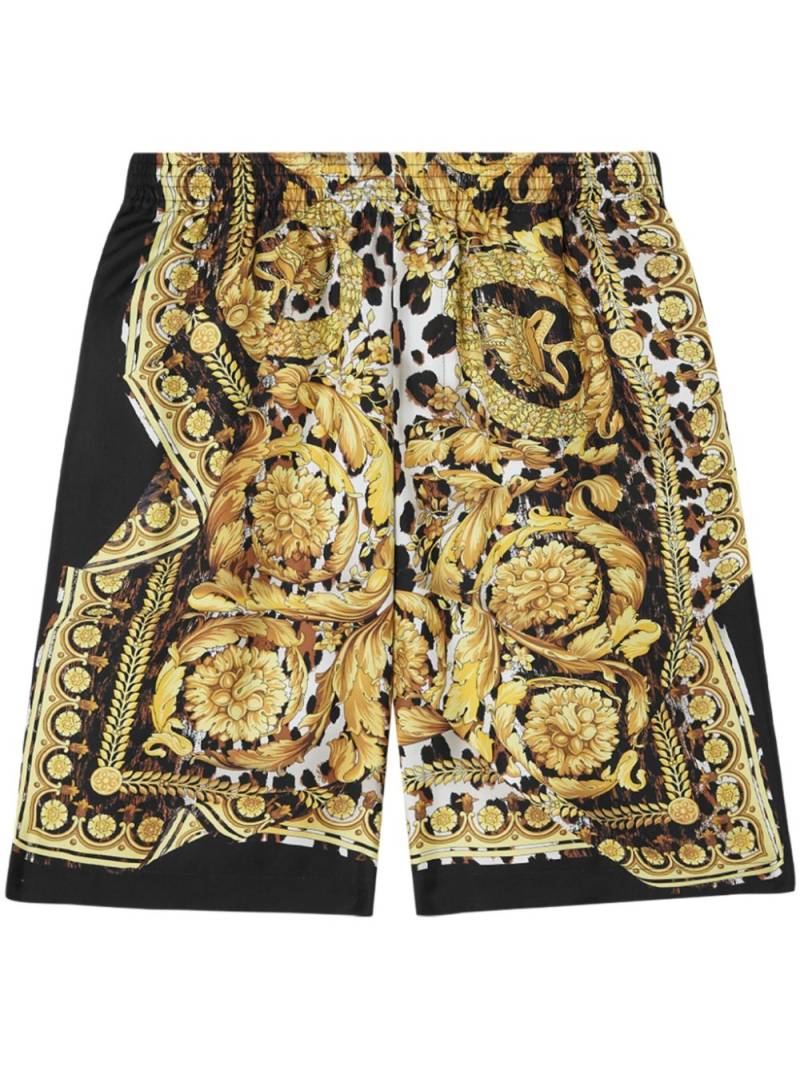 Versace Wild Barocco silk shorts - Yellow von Versace