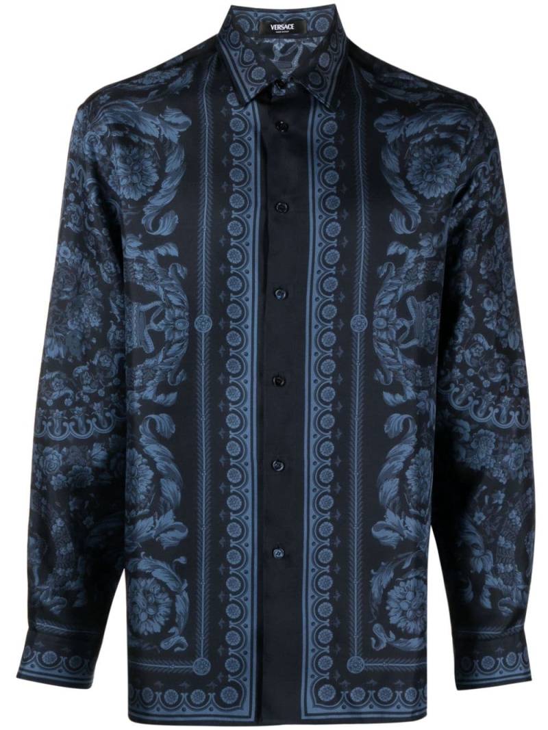 Versace Barroco-print silk shirt - Blue von Versace