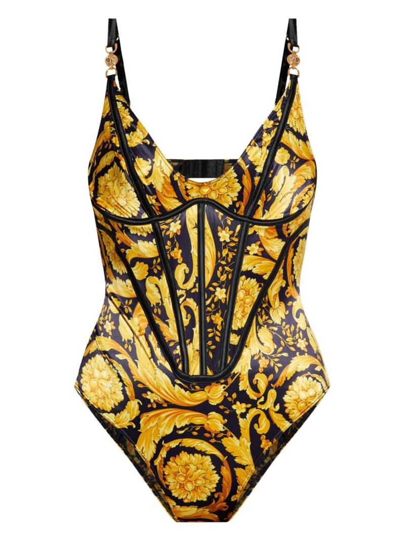 Versace all-over baroque print bodysuit - Yellow von Versace