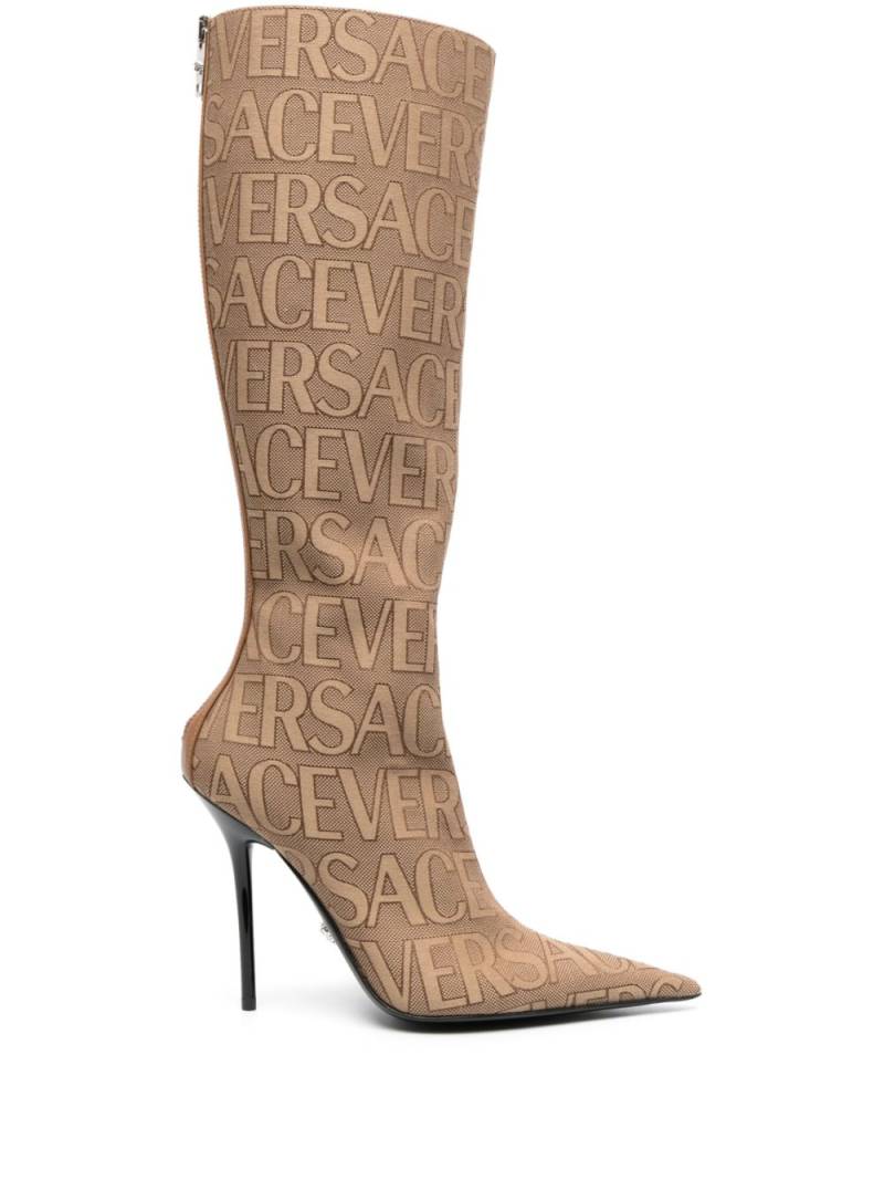 Versace Versace Allover knee-high boots - Neutrals von Versace