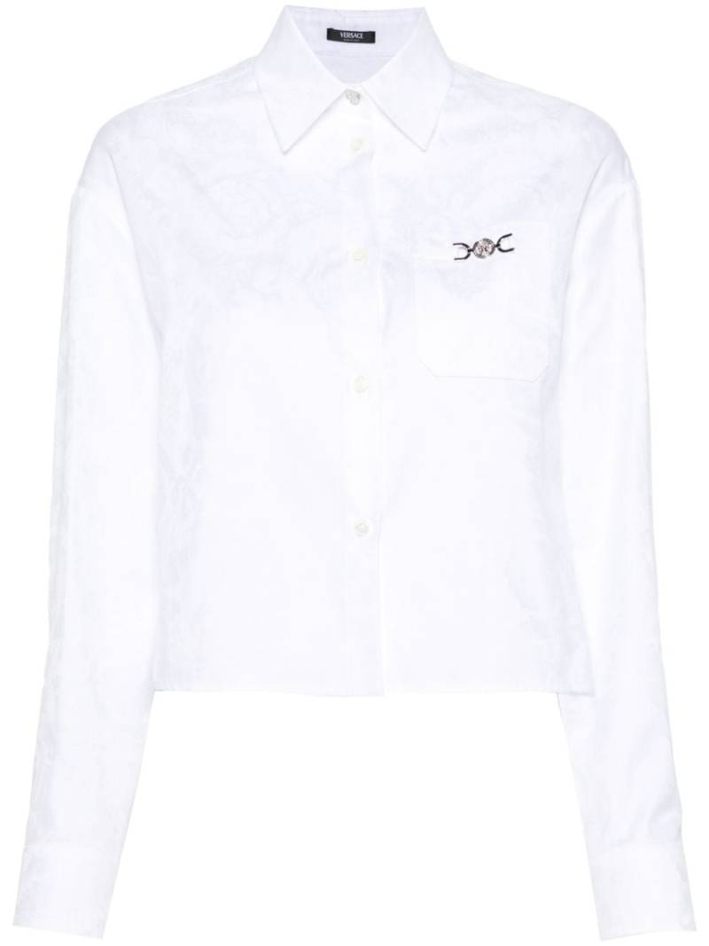 Versace Barocco jacquard cropped shirt - White von Versace