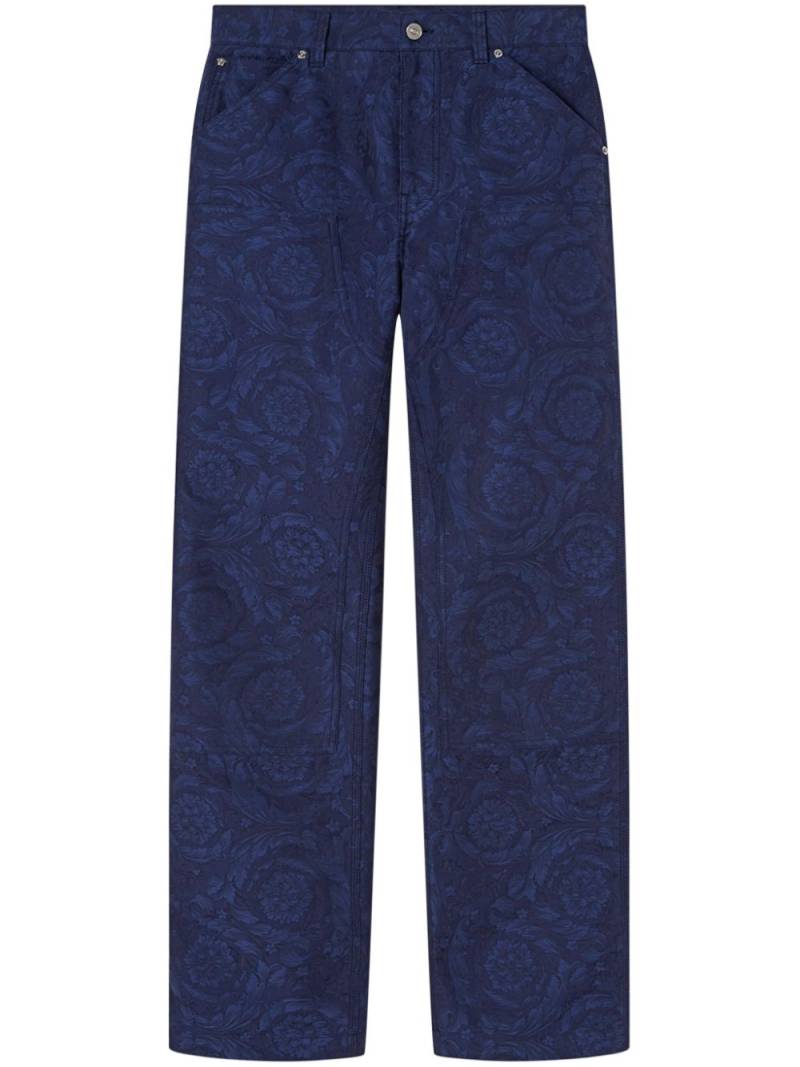 Versace baroque-pattern trousers - Blue von Versace