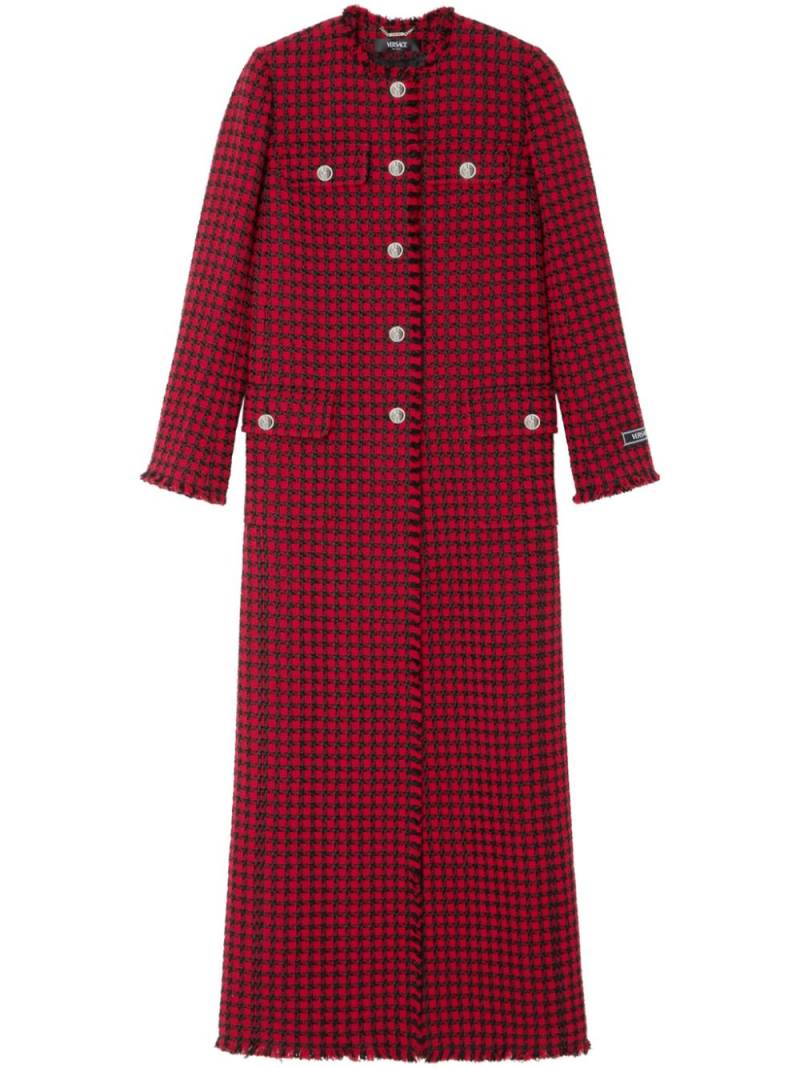 Versace check-pattern tweed coat - Red von Versace