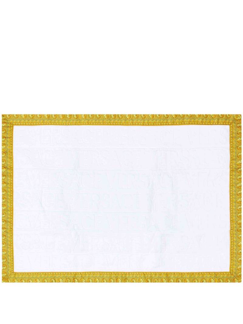 Versace contrast-trim cotton rug - White von Versace