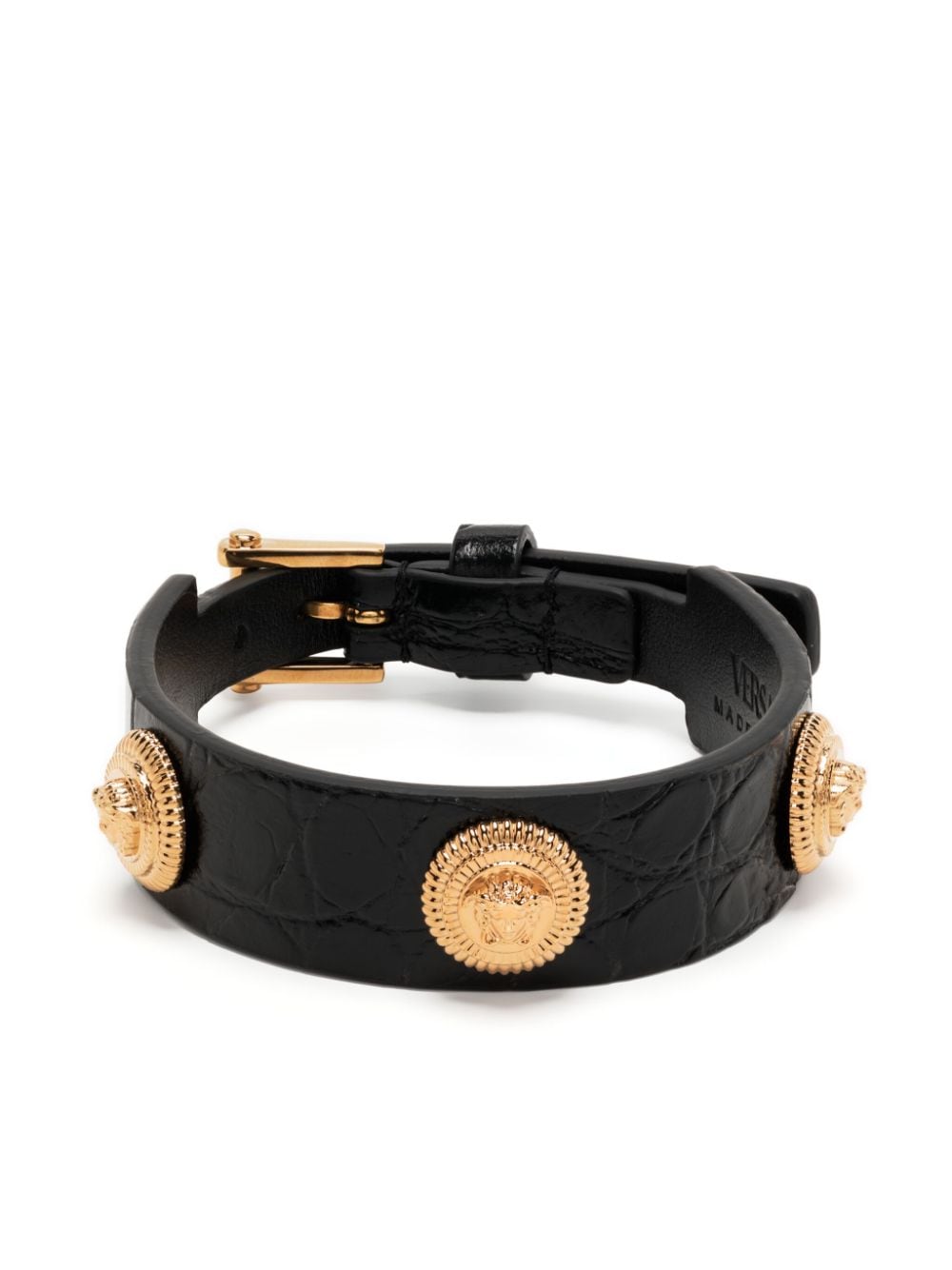 Versace croc-effect Medusa Biggie bracelet - Black von Versace