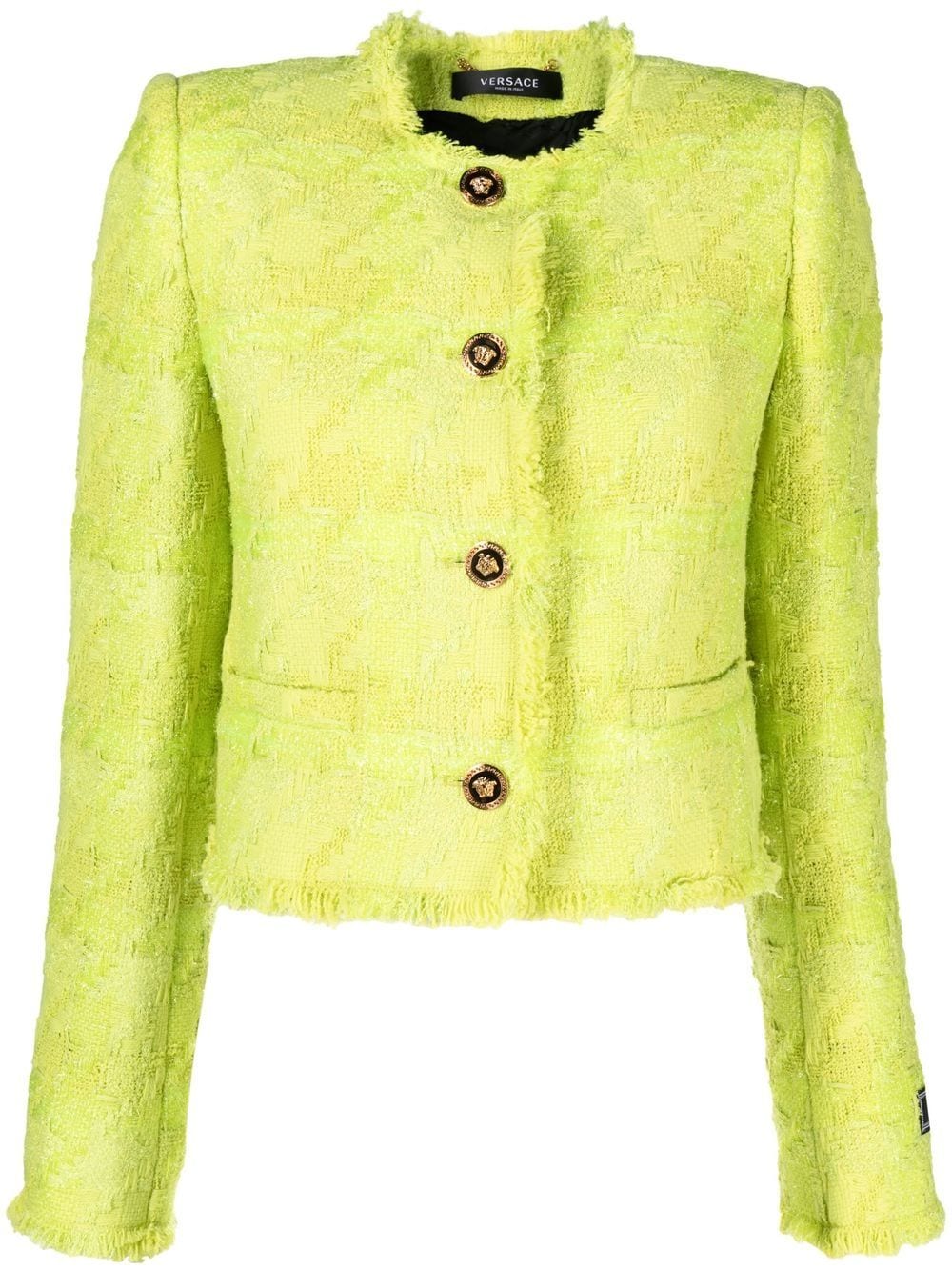 Versace cropped tweed jacket - Green von Versace