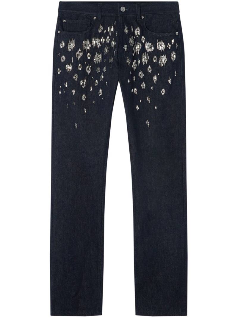 Versace crystal-embellished jeans - Blue von Versace