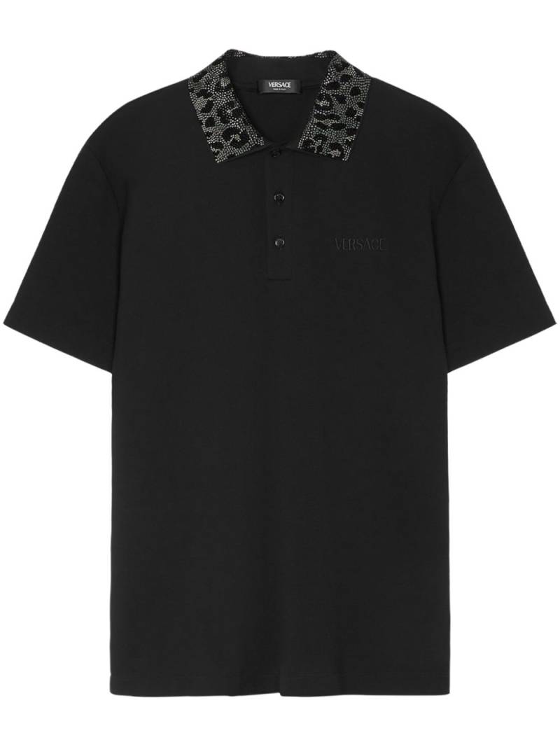 Versace crystal-embellished polo shirt - Black von Versace