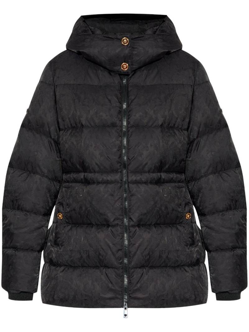 Versace Barocco jacquard puffer jacket - Black von Versace