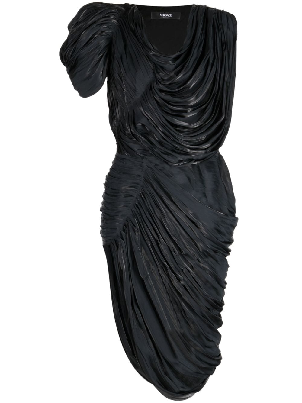 Versace draped pleated midi dress - Metallic von Versace