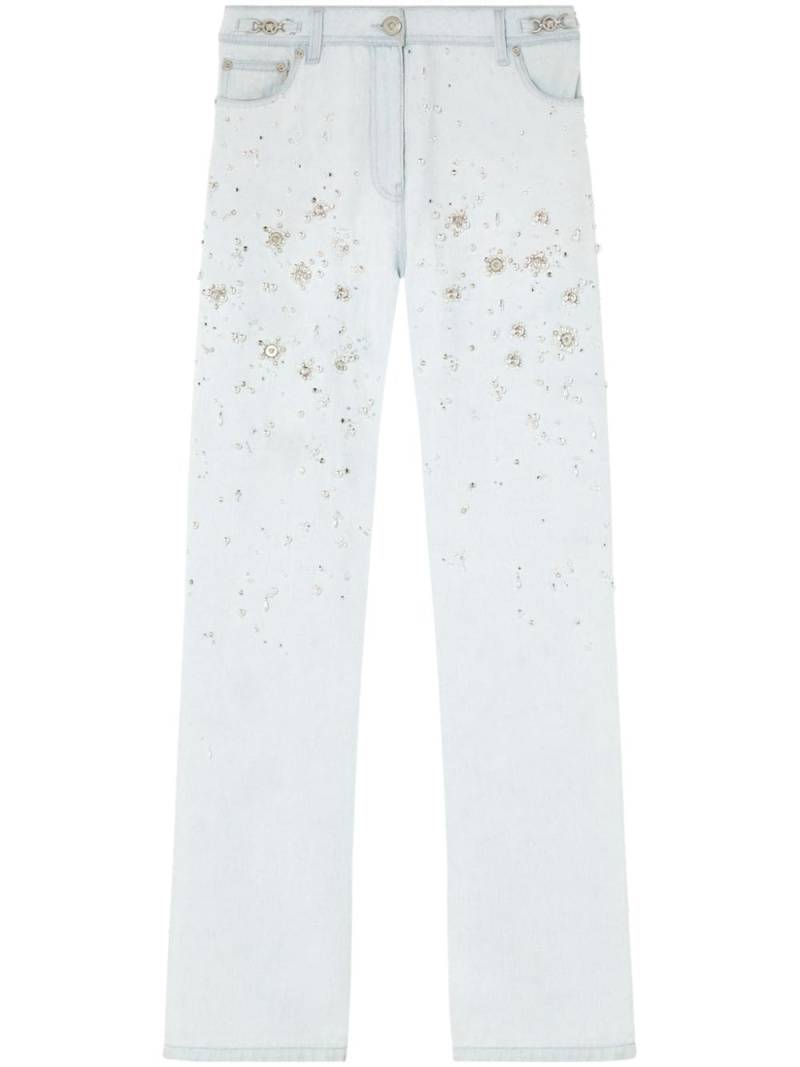 Versace embellished straight-leg jeans - Blue von Versace