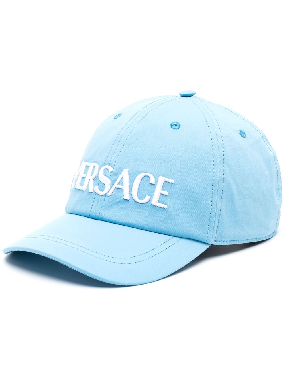 Versace embroidered-logo cotton cap - Blue von Versace