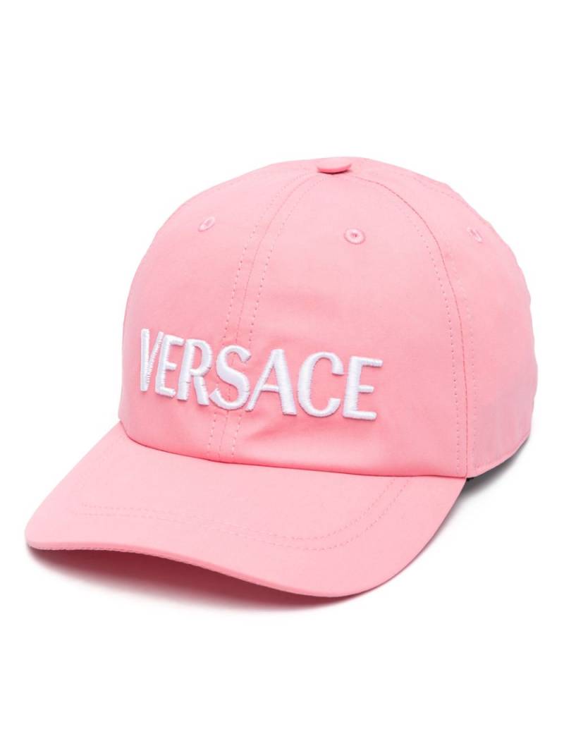 Versace embroidered-logo cotton cap - Pink von Versace