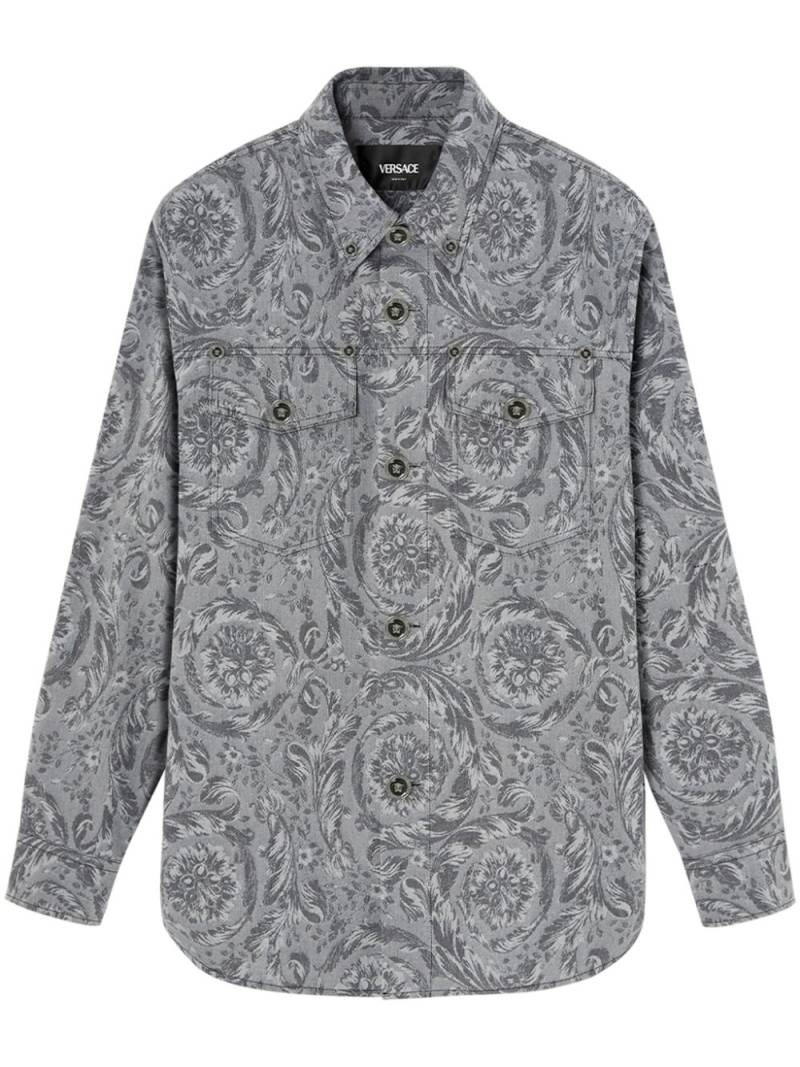 Versace Barocco jacquard gabardine overshirt - Grey von Versace