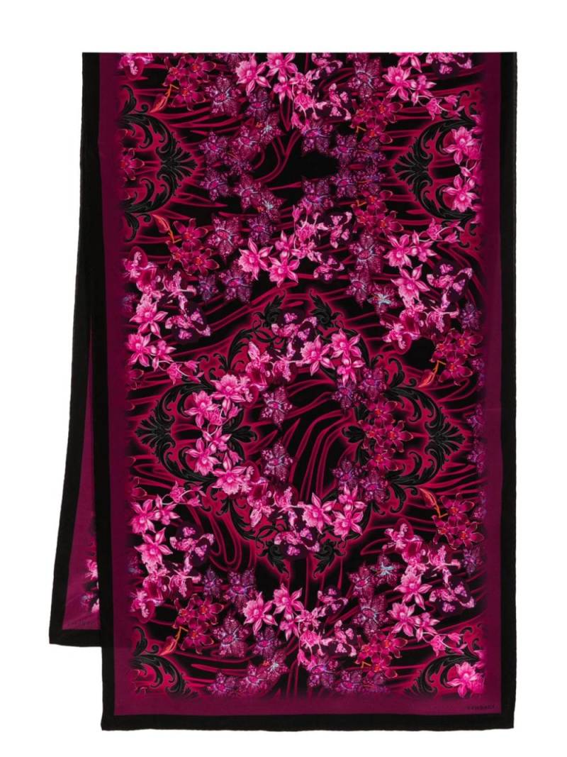 Versace floral-print silk scarf - Pink von Versace