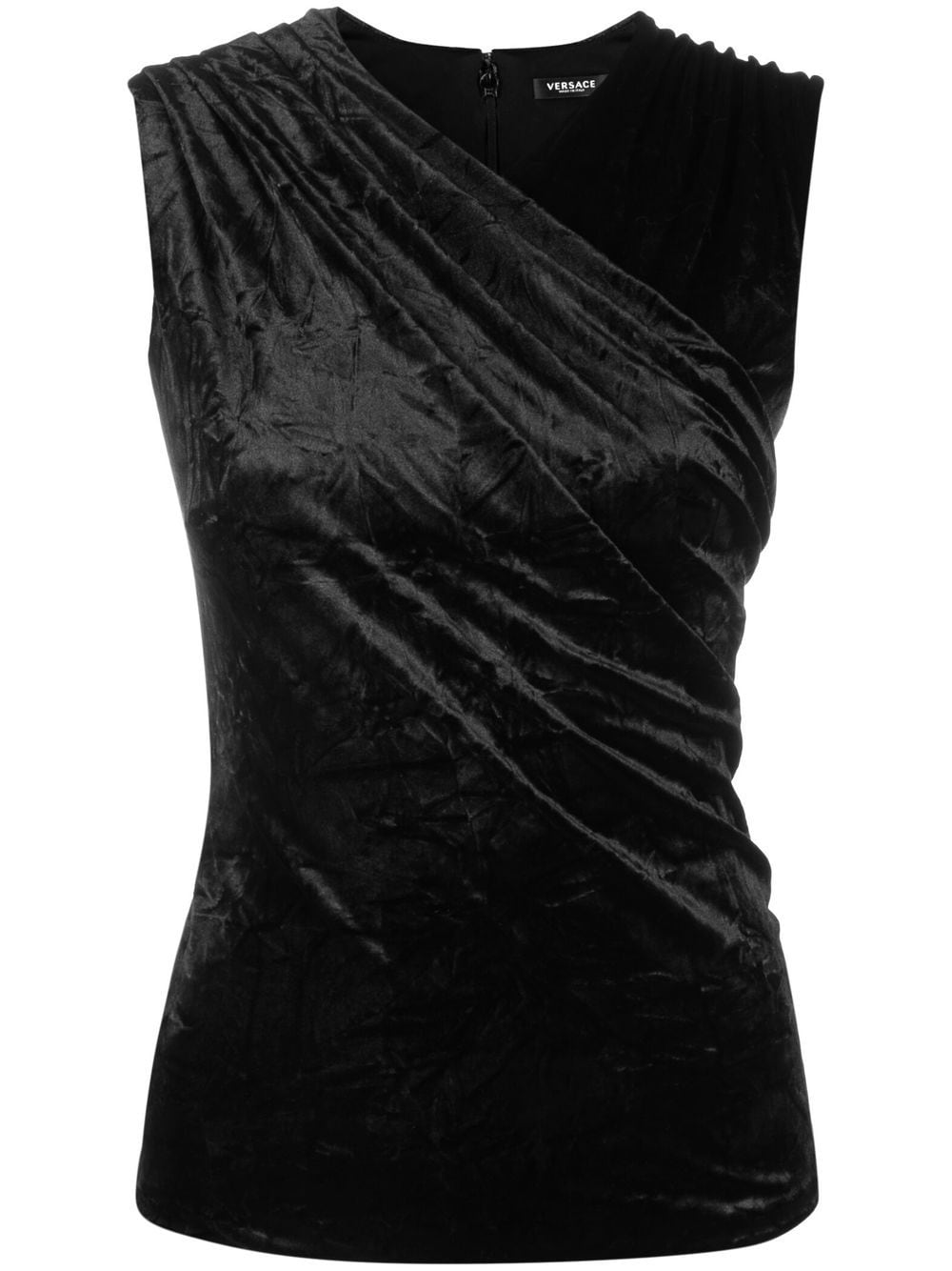 Versace gathered-detail sleeveless top - Black von Versace