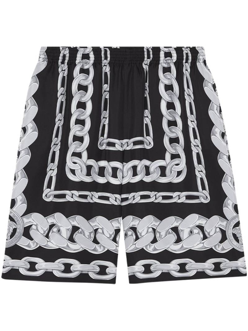 Versace graphic-print track shorts - Black von Versace