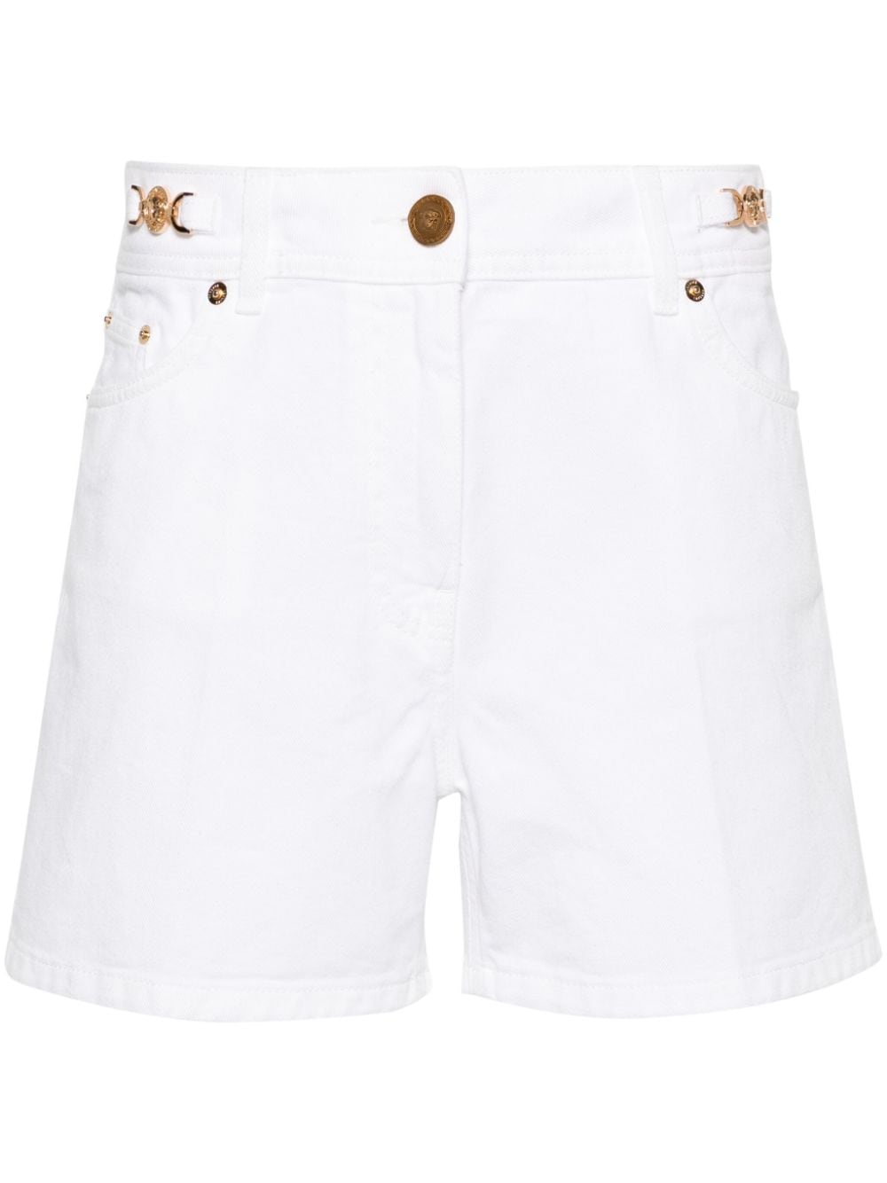 Versace high-rise straight-leg denim shorts - White von Versace