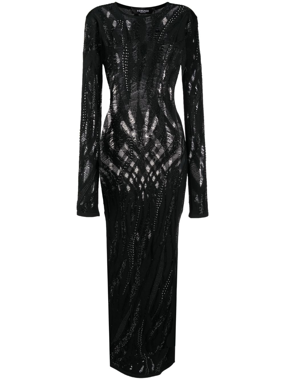 Versace semi-sheer long-sleeve dress - Black von Versace