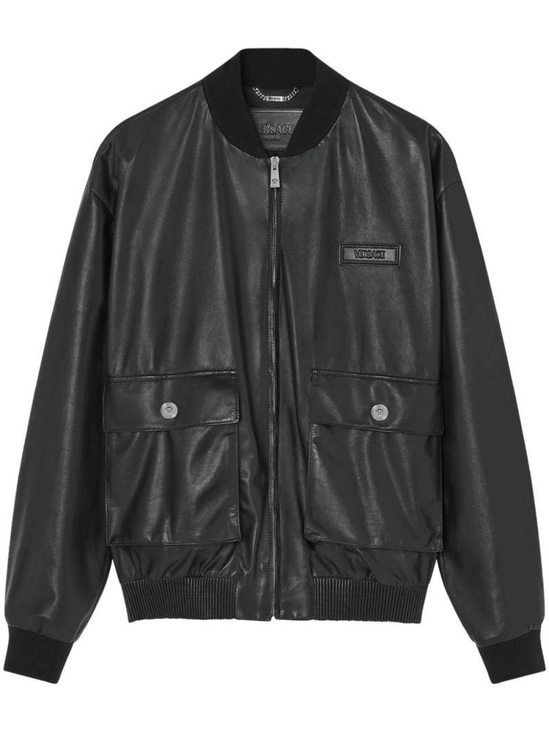 Versace leather blouson jacket - Black von Versace