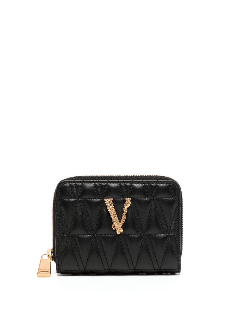 Versace leather zip around wallet - Black von Versace