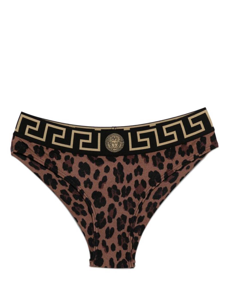 Versace leopard-print bikini bottoms - Brown von Versace