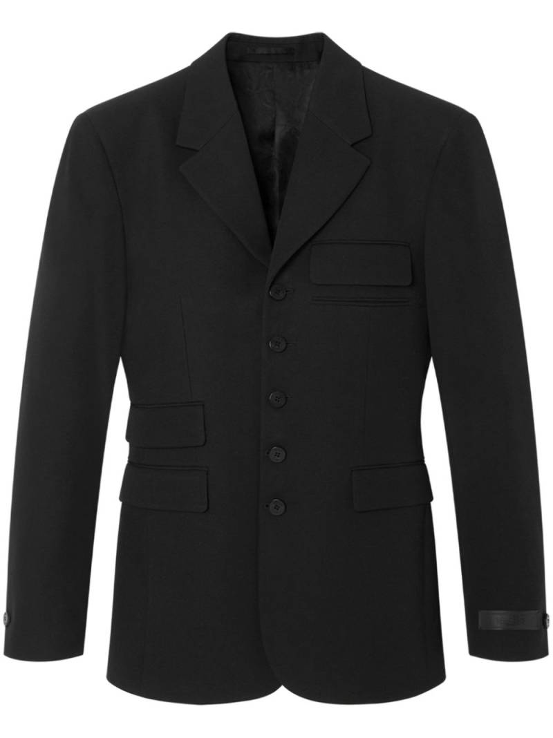 Versace logo-appliqué wool blazer - Black von Versace