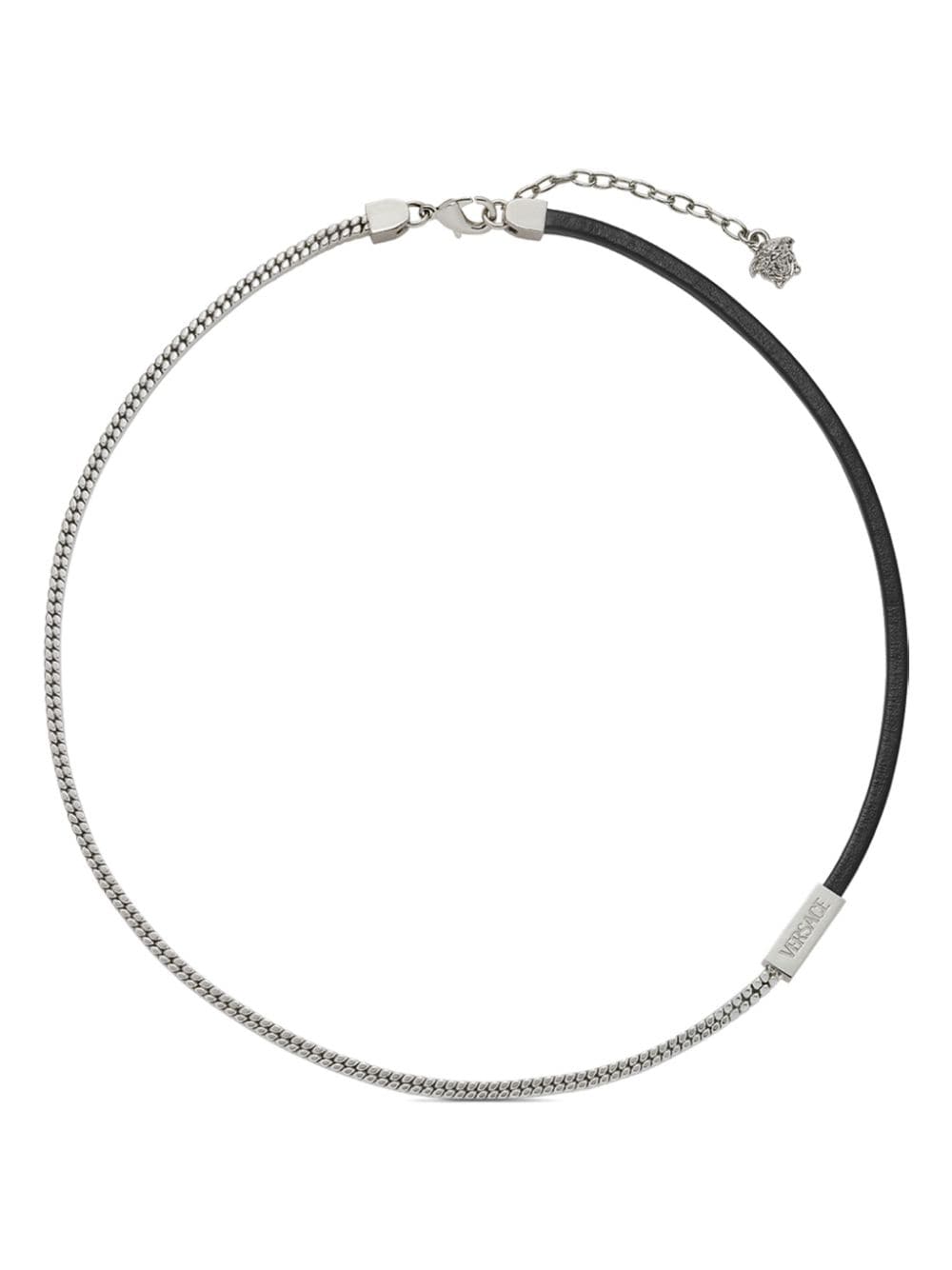 Versace logo-charm chain necklace - Silver von Versace