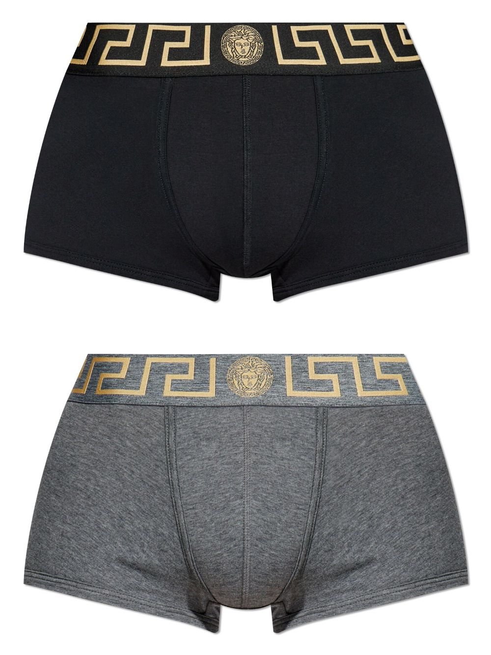 Versace logo cotton boxer briefs (pack of two) - Black von Versace