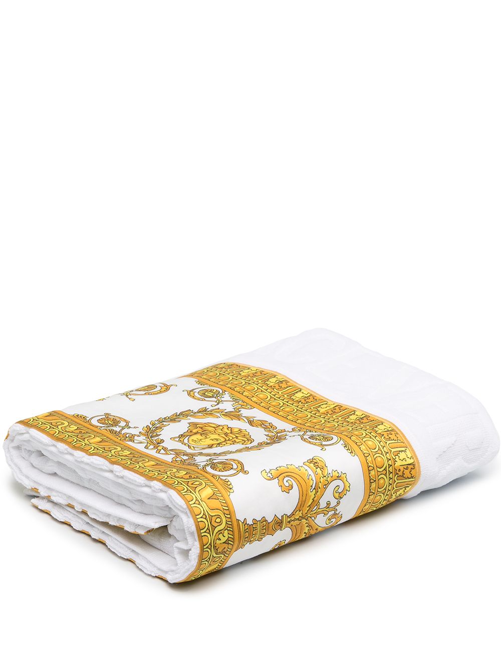 Versace logo-edged towel - White von Versace