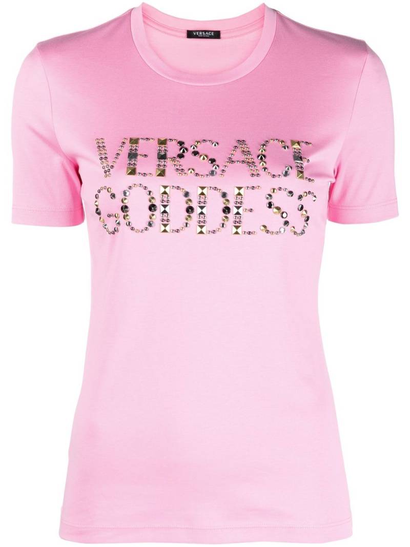 Versace logo-embellished T-shirt - Pink von Versace