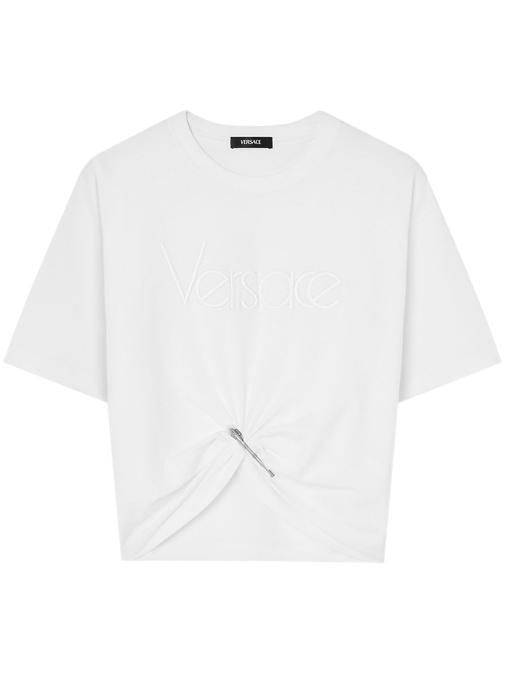 Versace logo-embroidered T-shirt - White von Versace