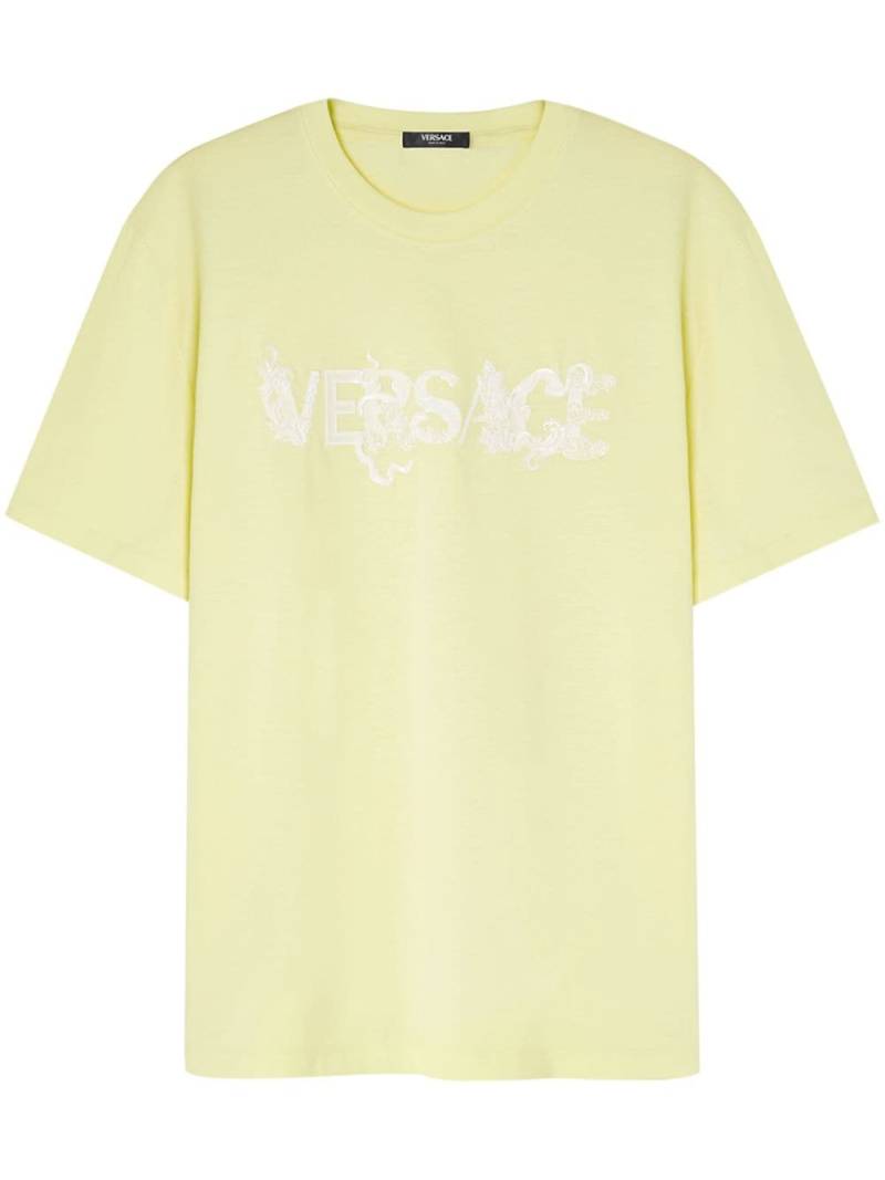 Versace logo-embroidered T-shirt - Yellow von Versace