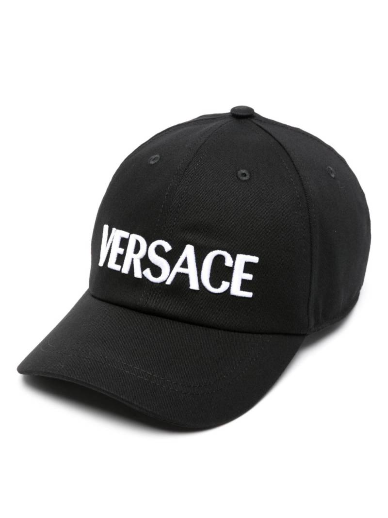 Versace logo-embroidered cotton cap - Black von Versace