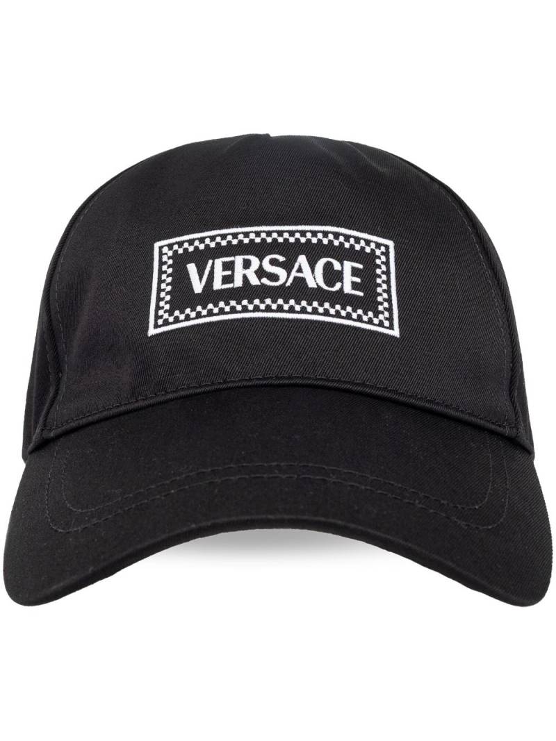 Versace logo-embroidered cotton cap - Black von Versace