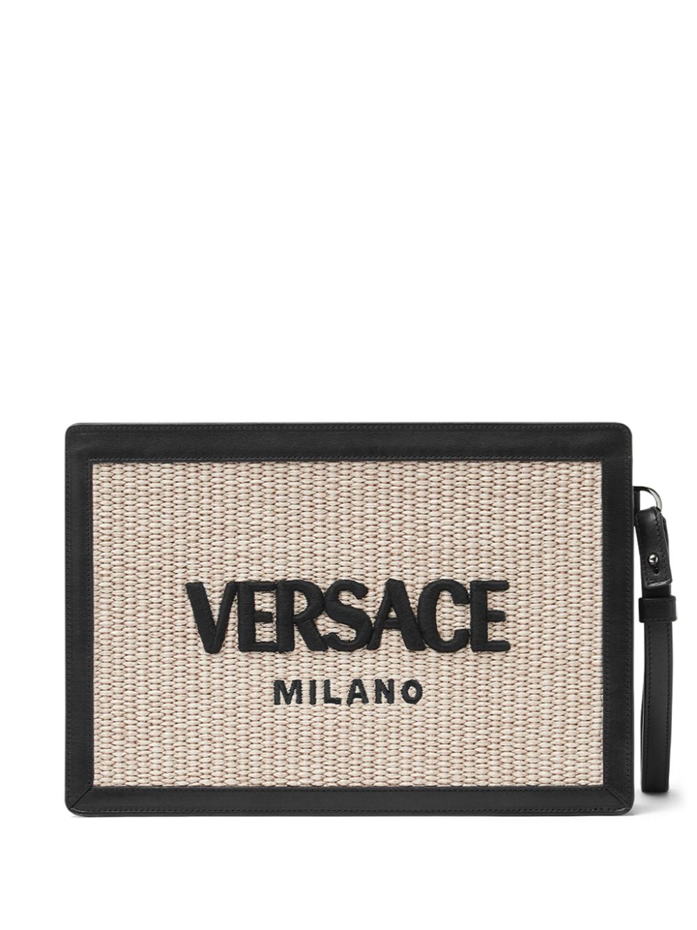 Versace Milano raffia clutch bag - Neutrals von Versace