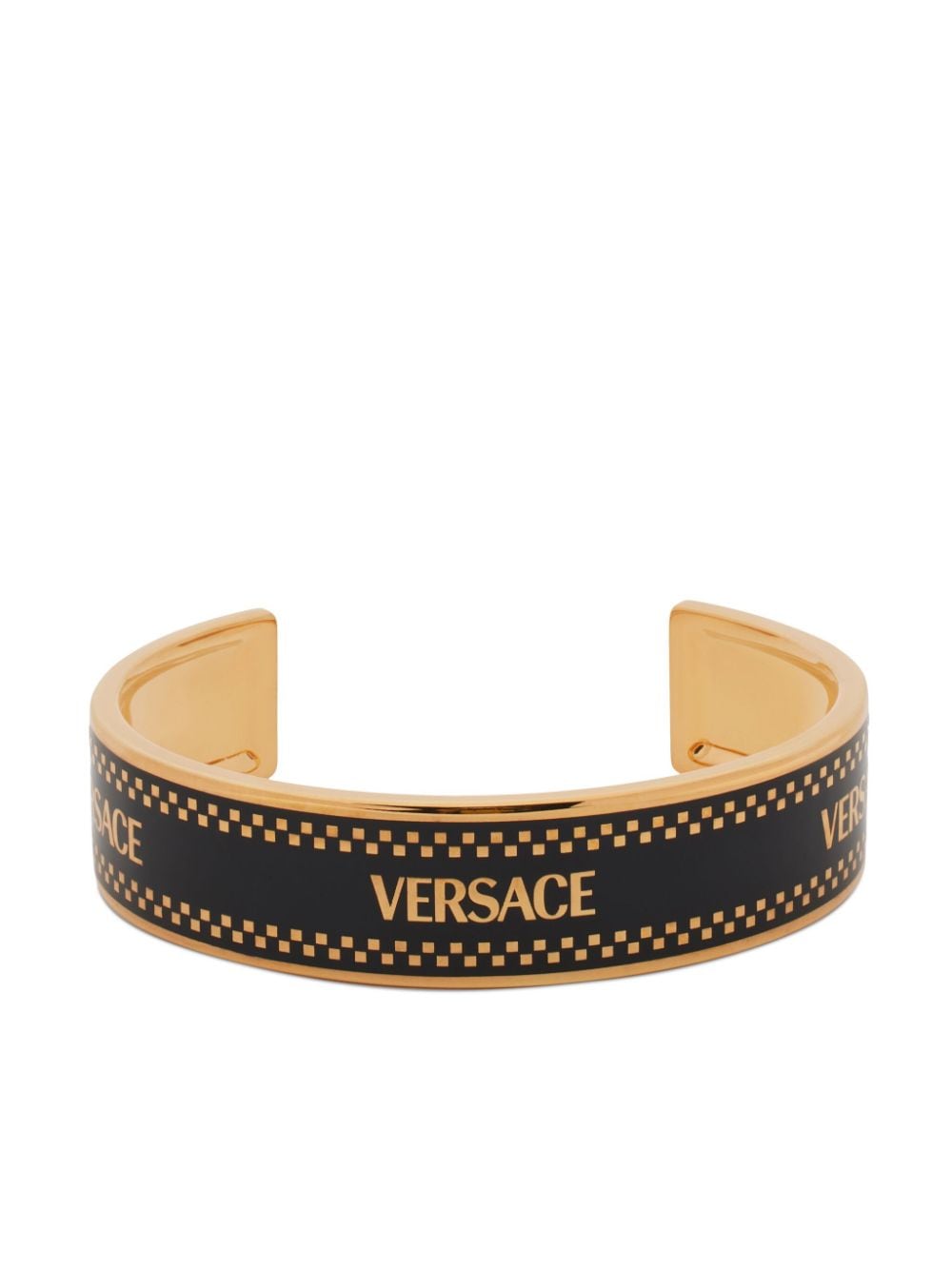 Versace logo-engraved cuff bracelet - Gold von Versace