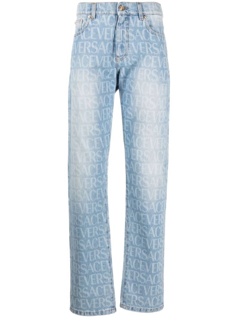 Versace Versace Allover straight-leg jeans - Blue von Versace