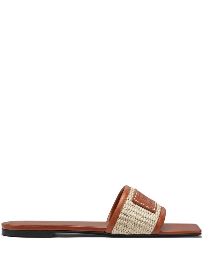 Versace Theia Barocco raffia slides - Brown von Versace