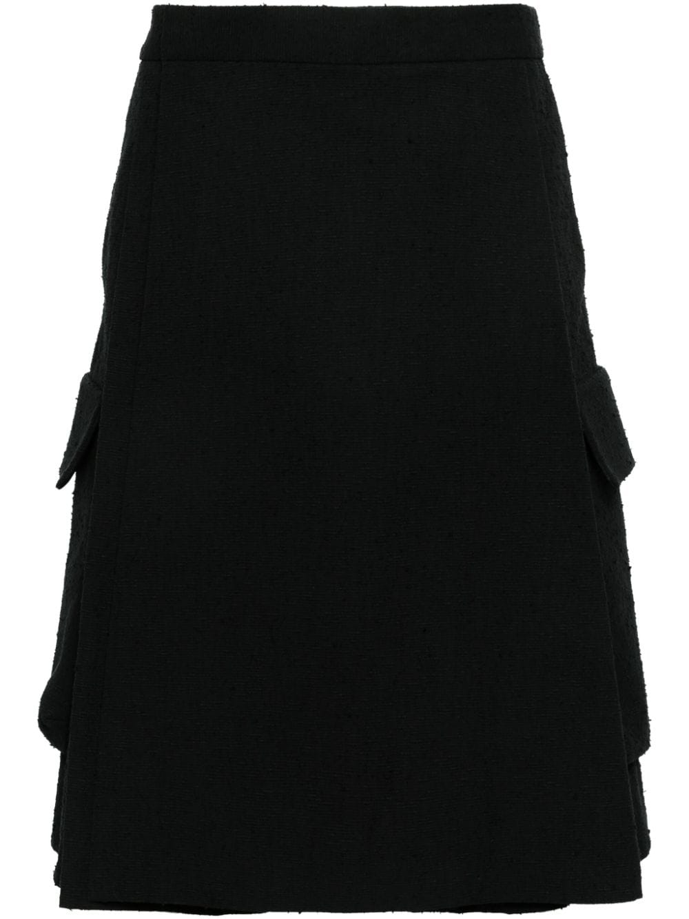 Versace logo-patch tweed shorts - Black von Versace