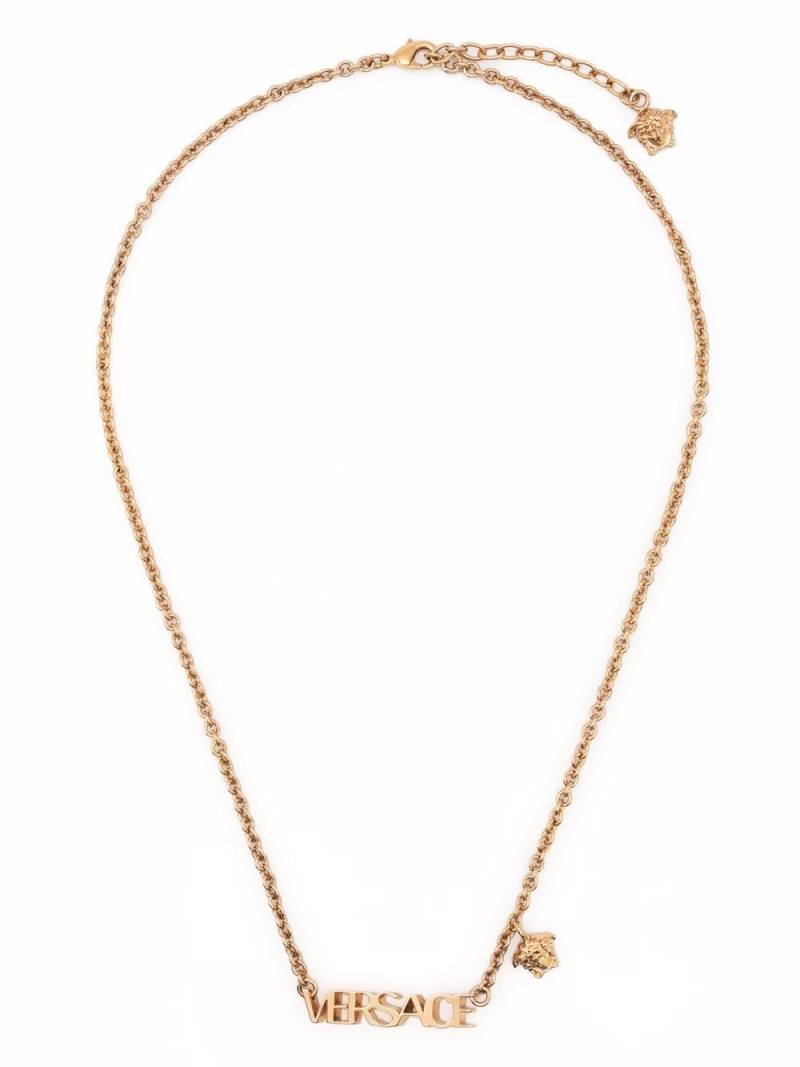 Versace logo-plaque necklace - Gold von Versace