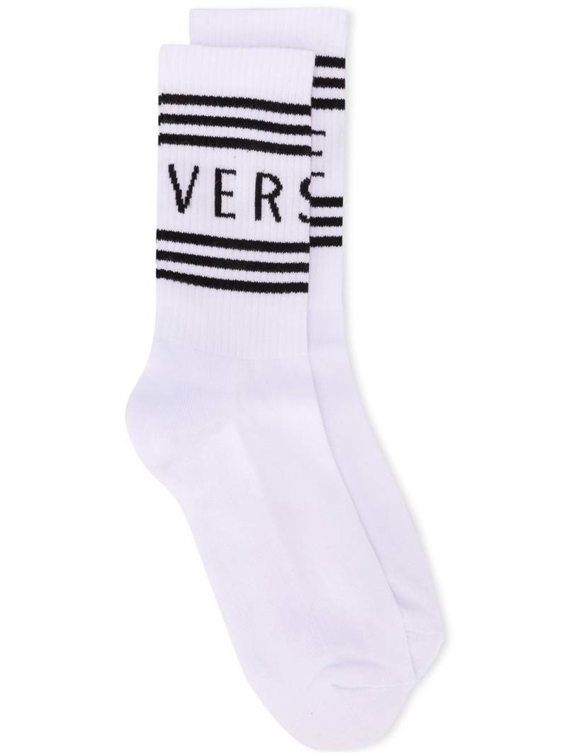 Versace logo-print ankle socks - White von Versace