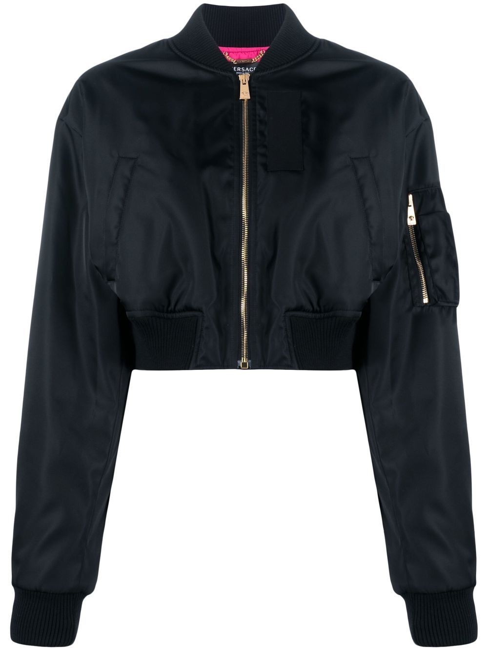 Versace logo-print bomber jacket - Black von Versace