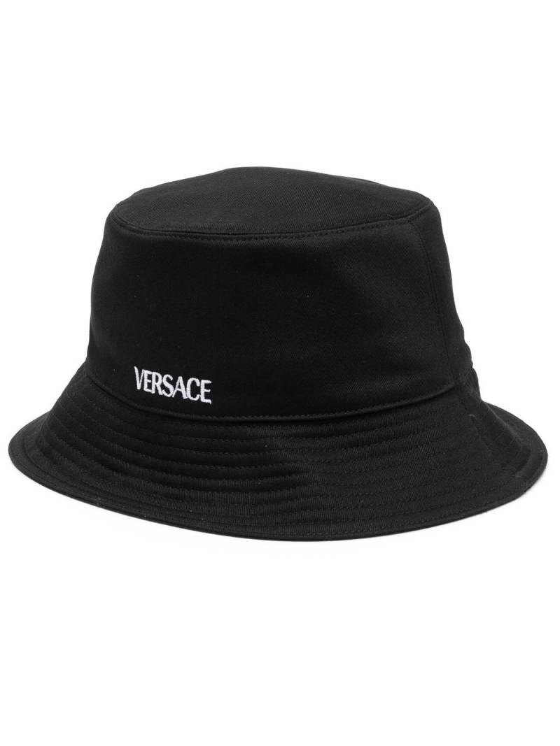 Versace logo-print bucket hat - Black von Versace