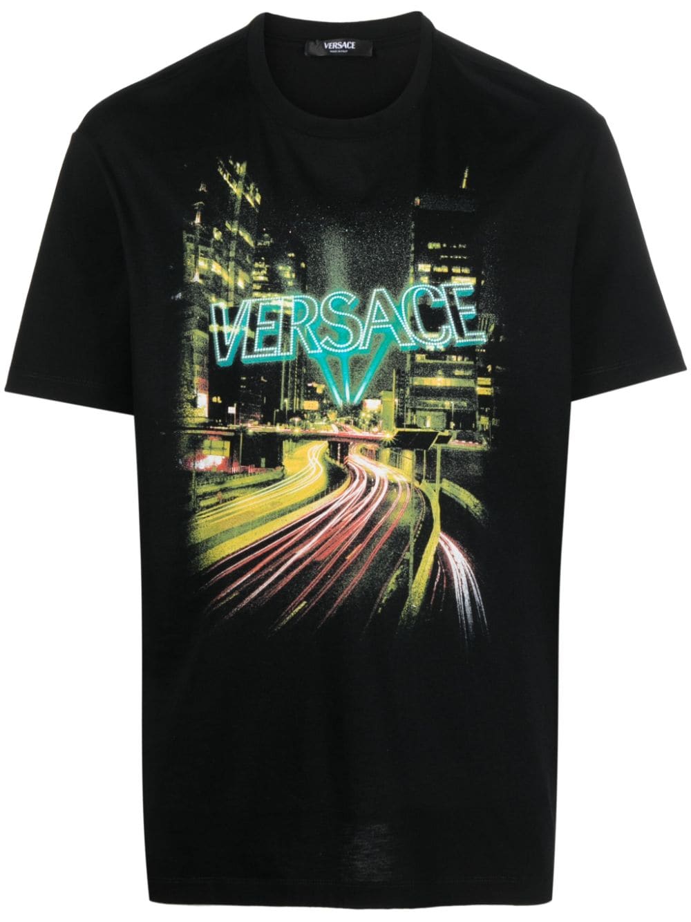 Versace logo-print cotton T-shirt - Black von Versace