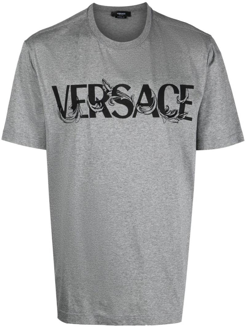 Versace logo-print cotton T-shirt - Grey von Versace