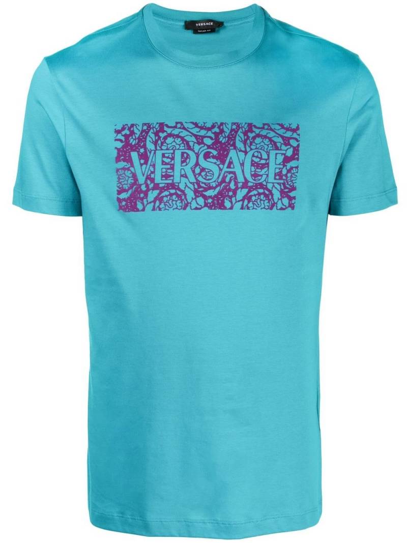 Versace logo-print short-sleeved T-shirt - Blue von Versace