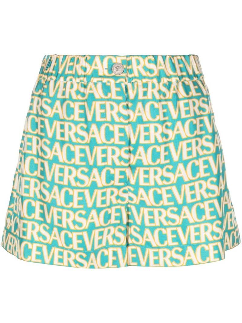 Versace Versace Allover silk shorts - Blue von Versace