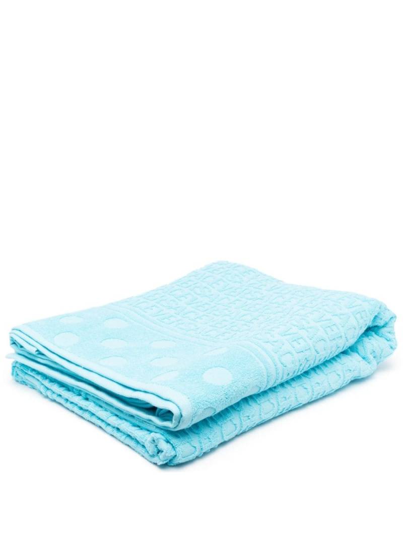 Versace logo-print towel - Blue von Versace